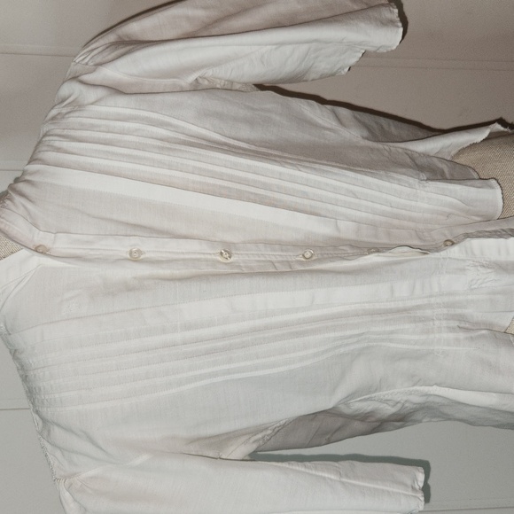 Antique 1900s white embroidered Milkmaid button back Prairi Fantasy blouse - Picture 5 of 12